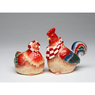 CosmosGifts Rooster Salt and Pepper Set | Wayfair Chicken Salt, Chicken Bird, Happy Farm, Red Hen, Salt And Pepper Grinders, Salt Shaker, Hand Painted Ceramic, Salt And Pepper Set, Salt And Pepper Shaker