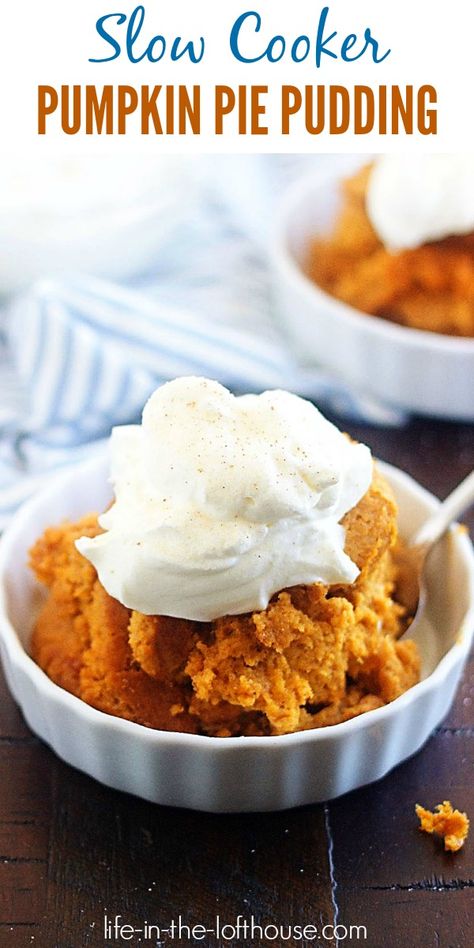 Crock Pot Pumpkin Pie, Pudding Pumpkin Pie, Crockpot Pumpkin Pudding, Pumpkin Pie Pudding, Crockpot Pumpkin Dessert, Pumpkin And Vanilla Pudding, Pumpkin Pie Vanilla Pudding, No Bake Triple Layer Pumpkin Spice Pudding Pie, Pumpkin Spice Jello Pudding Recipes