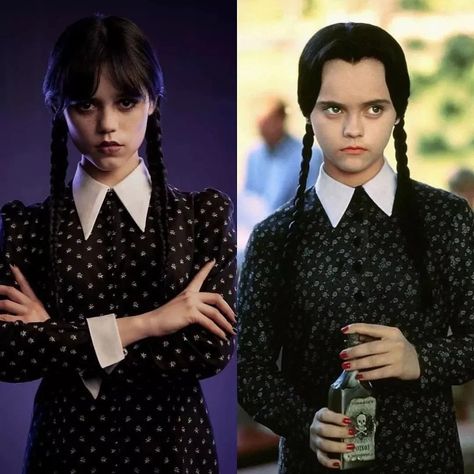 First look of Jenna Ortega as Wednesday Addams - what do you think? 😍🖤 Via: wiccac #wednesdayaddams #addamsfamily #christinaricci #jennaortega #timburton #theaddamsfamily #adamsfamily #theadamsfamily #wednesdayadams Original Wednesday Addams, Wednesday Adam’s, The Adams Family Costumes, Wednesday Addams Original, Jenna Ortega As Wednesday, Wednesday Addams Quotes, Wednesday Addams Outfit, Addams Family Tv Show, Wednesday Addams Costume