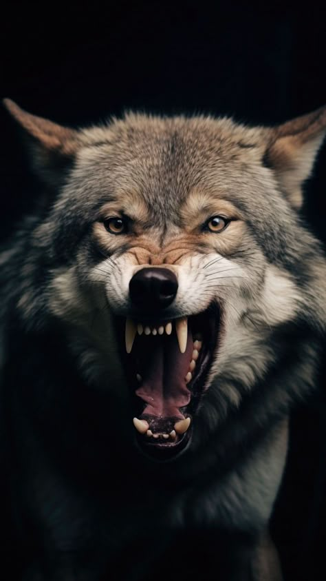 Wolf Growling, Wolf Face Paint, Natur Tattoo Arm, Wolf Clothing, Angry Wolf, Angry Animals, Wolf Eyes, Realistic Tattoo Sleeve, Wolf Photography