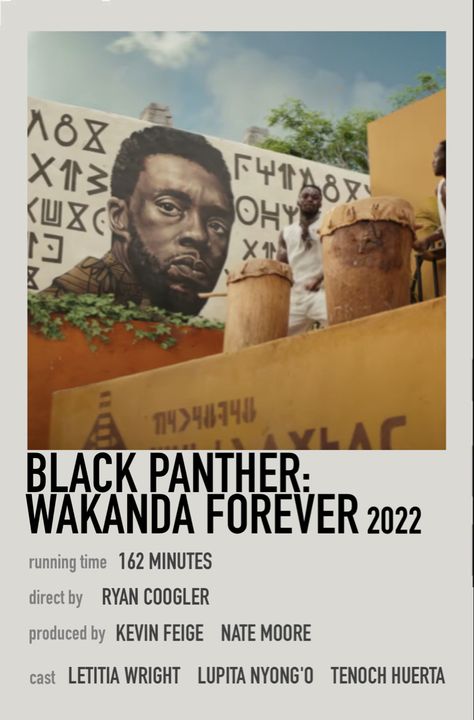 Wakanda Forever Poster, Ryan Coogler, Black Panther Wakanda Forever, Polaroid Posters, Black Panther Wakanda, Letitia Wright, Lupita Nyongo, Kevin Feige, Polaroid Poster