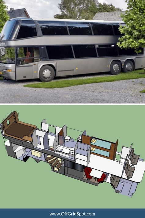 This double decker bus conversion shows how one man took a 1992, 90 seater bus and transformed it into a beautiful home. Double Deck Bus Conversion, Bus Motorhome Conversion, Double Decker Bus Home, Double Decker Bus House, Double Decker Bus Conversion, Bus Home Conversion, Double Deck Bus, Bus Home, Rv Conversion