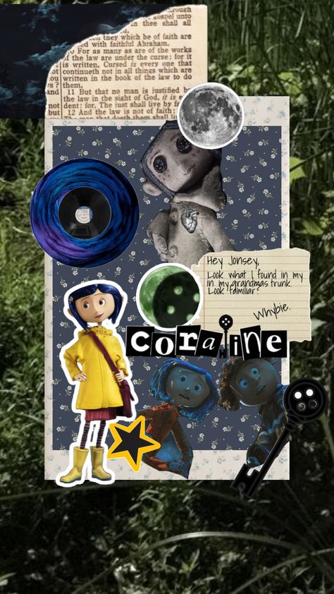 Coraline Scrapbook, Coraline Shuffle, Coraline Journal, Coraline Book, Sketchbook Ideas Inspiration, Scrapbook Collage, Book Report, Sketchbook Ideas, Aesthetic Pics