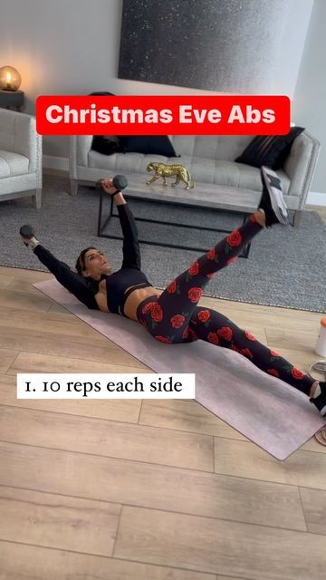 Alexia Clark on Instagram: "Christmas Eve Abs! Are you going to get a quick workout in today? Here’s a fun one you can do at home and you don’t need dumbbells! Perform 4 rounds with minimal rest! www.Alexia-Clark.com #christmas #abs #coreworkout" Alexia Clark Ab Workout, Alexia Clark, 2022 Christmas, Ab Workout, Instagram Christmas, Work Outs, Quick Workout, Core Workout, Christmas Eve