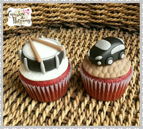 Drum Cupcakes, Drums Cupcakes, Cars Cupcakes, Special Cakes, Special Cake, Creative Cakes, Cake Designs, Cupcake Cakes, Drums