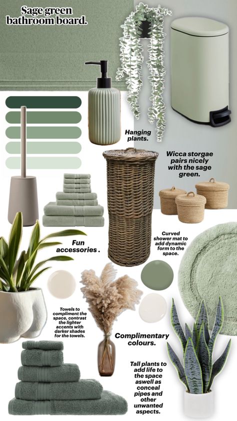 Sage Green Bathroom, Laundry Room Organization Storage, Green Bathroom Decor, Luxury Room Bedroom, Interior Color Schemes, Bathroom Design Decor, Redecorate Bedroom, Luxury Rooms, Green Bathroom