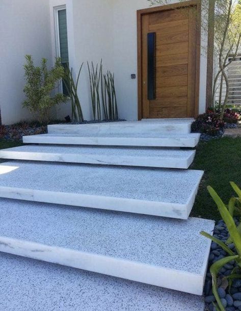 Stairs Exterior, Stairs House, Porch Stairs, Patio Steps, House Staircase, Entry Stairs, Exterior Stairs, Tile Stairs, Concrete Stairs