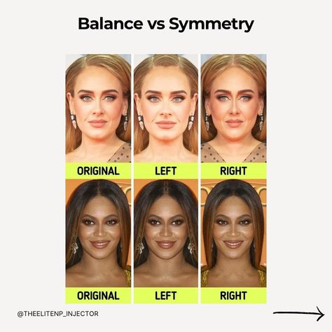 🧠 Facial Symmetry vs Facial Balance: What’s the Difference? Ever wondered why some faces are so captivating? It often comes down to facial symmetry and facial balance. Let’s break it down! 👇 🌟 Facial Symmetry Facial symmetry refers to how identical the two halves of your face are. Imagine drawing a line down the center of your face – if both sides mirror each other, that’s symmetry! Example: Think of your favorite celebrity’s perfectly aligned eyes, nose, and mouth. 🔄 Facial Balance F... Imagine Drawing, Asymmetrical Face, Facial Symmetry, Beauty Science, Diverse Beauty, Facial Rejuvenation, Female Entrepreneur, A Face, Favorite Celebrities