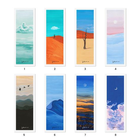 Landscape Bookmark Prints 2 Printed from Original Painting | Etsy Book And Nature, Bookmark Printing, Watercolor Bookmarks, Book Art Diy, Ap Art, Book Photography, Nature Lovers, Art Diy, Nature Lover