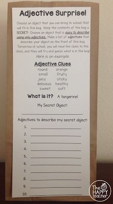 Adjective Activities 3rd, Adjectives Lesson, Teaching Adjectives, 2nd Grade Grammar, Adjectives Activities, 2nd Grade Writing, 2nd Grade Ela, Grammar And Punctuation, 1st Grade Writing