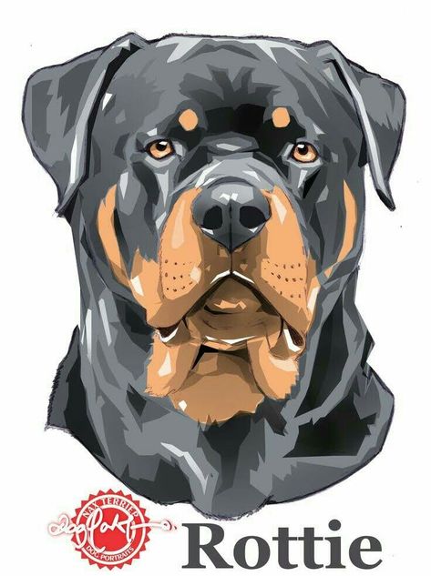 How To Draw A Rottweiler, Rottweiler Drawing, Dog Illustration Art, Rottweiler Tattoo, Rottweiler Love, Custom Pet Art, 강아지 그림, Cute Drawing, Dog Projects