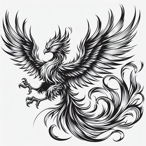 Phoenix Sketch, Dragon Tattoo Realistic, Flying Phoenix Tattoo, Most Beautiful Tattoos, Fenix Tattoo, Shoulder Movement, Black Art Tattoo, Flying Tattoo, Color Pencil Sketch