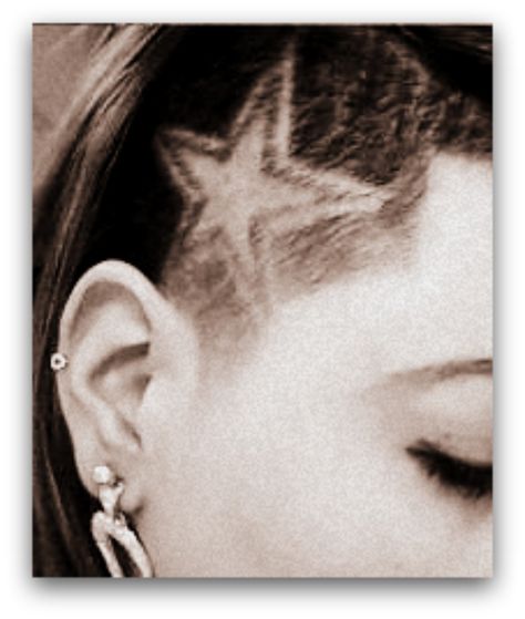 Side shave <3...love my star!!! Spider Web Shaved Side, Small Side Shave, Star Hair Design, Side Shave Design, October Moodboard, Shave Designs, Side Shave, 2025 Goals, Shaved Side Hairstyles