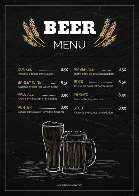 Beer Menu Design Ideas, Menu Bar Design, Pub Menu Design, Beer Menu Design, Bar Menu Design, Drink Menu Design, Happy Hour Menu, Beer Menu, Angel Photography