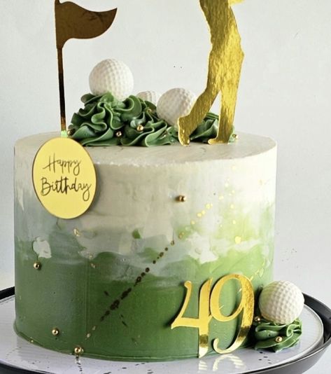 Birthday Cake Golf Theme, Golf Themed Cake For Men, 70th Birthday Cake For Dad, Golf Cake Ideas, Dads 70th Birthday, Golf Themed Cakes, 75 Birthday Cake, Birthday Cake For Boyfriend, Golf Birthday Cake