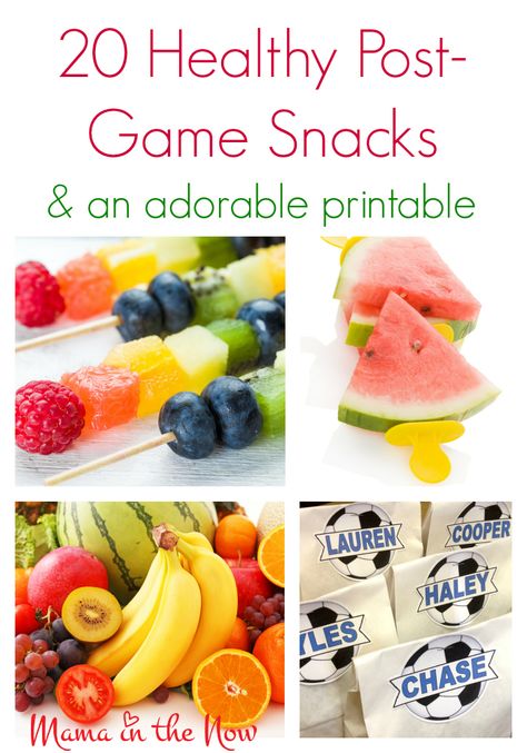 Healthy post-game snacks for sweaty, tired players. Healthy Snacks For Athletes, Soccer Mom Snacks, Soccer Game Snacks, Snacks For Athletes, Mom Snacks, Football Game Snacks, Tournament Food, Soccer Treats, Soccer Snacks