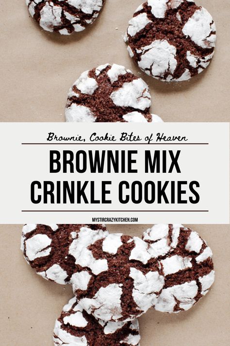 Chocolate Crinkle Cookies Box Brownies, 3 Ingredient Chocolate Crinkle Cookies, Brownie Mix Chocolate Crinkles, Chocolate Crinkle Cookies With Cool Whip, Chocolate Brownie Crinkle Cookies, Crinkle Cookies Recipe Brownie Mixes, How To Make Crinkle Cookies, Crinkle Brownie Cookies, Chocolate Crinkle Cookies Recipe Cake Mixes