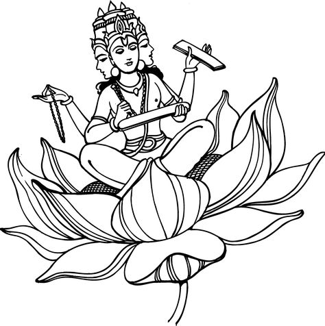 Hindu Mythology #20 (Gods and Goddesses) ➜ Coloring pages for Gods and Goddesses. Print and download your favorite drawings for free! Mythology Gods And Goddesses, Tattoos Jesus, Goddess Drawing, Drawings To Color, Line Face, Youtube Drawing, Jesus Drawings, Lighthouse Painting, Hindu Goddess