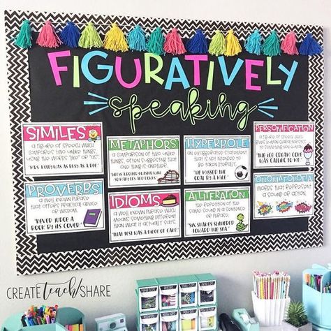 Figurative Language is one of my favorite things to teach!!! I just love how this board turned out. These posters are part of my Figurative… School Diy Ideas, 7th Grade Ela, 4th Grade Ela, 8th Grade Ela, Middle School Language Arts, Ela Classroom, 5th Grade Classroom, 6th Grade Ela, Language Arts Classroom