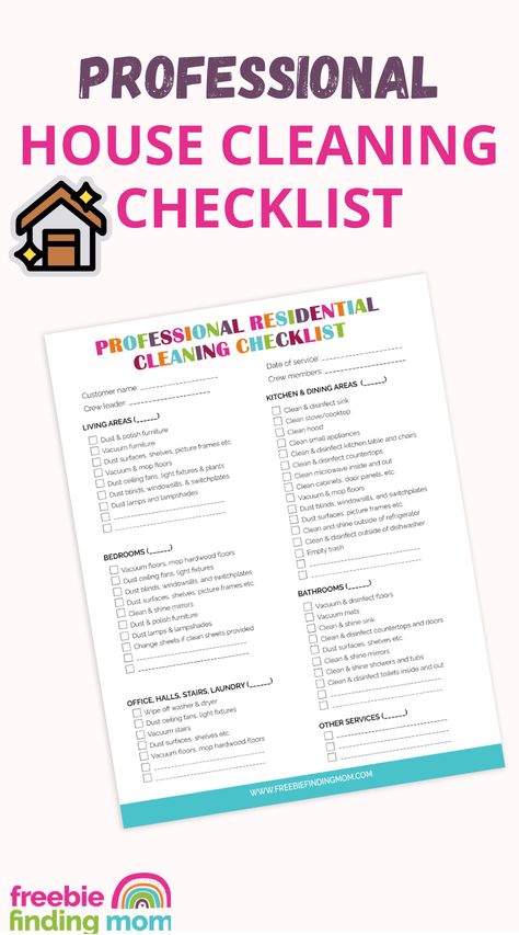 This is a professional checklist for cleaning the house printable pdf. Chores By Room, Cleaning House Checklist, Professional House Cleaning Checklist, Cleaning List Printable, Deep Cleaning House Checklist, Peachy Clean, Household Cleaning Schedule, Clothes Folding, Dollar Diy