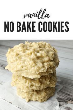 No Bake Cookie, Baking Recipes Cookies, Vanilla Almond Milk, Vanilla Pudding Mix, Bake Cookies, Chocolate Blanco, Quick Oats, God Jul, Vanilla Pudding