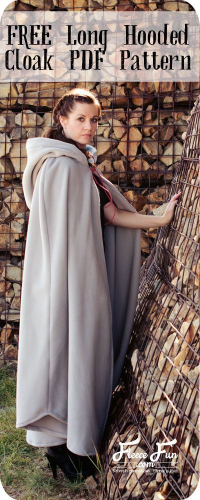 Long Hooded Cloak with pattern and DIY Tutorial!  This long hooded cloak pattern is easy to follow and is perfectly priced at free!  Perfect for Halloween!It’s easy to sew up.  It has a couple of different lengths and is sure to add a little drama to any costume. Hooded Cloak Pattern, Long Hooded Cloak, Cloak Pattern, Meme Costume, Cape Pattern Sewing, Cape Pattern, Idee Cosplay, Beginner Sewing Projects Easy, Hooded Cloak