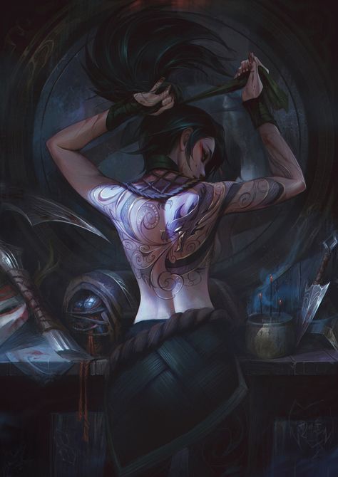 League Of Legends Art, Chicas Punk Rock, Akali Lol, Zed League Of Legends, Akali League Of Legends, 3d Karakter, Champions League Of Legends, Lol Champions, League Of Legends Memes