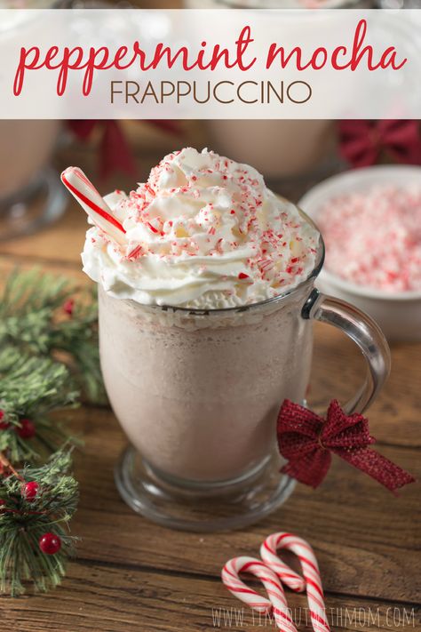 Peppermint Mocha Frappe Recipe, Peppermint Frappuccino Recipe, Peppermint Mocha Frappuccino Recipe, Starbucks Peppermint Mocha Frappuccino, Christmas Frappuccino, Frappuccino Recipe Starbucks, Peppermint Frappe, Mocha Frappuccino Recipe, Peppermint Mocha Frappuccino