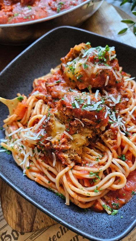 Plant-Based Smoked Gouda Stuffed Meatballs Stuffed Meatballs, Smoked Gouda, One Pan Meals, 30 Minute Meals, Latest Recipe, Meatballs, Food Videos, New Recipes, Plant Based