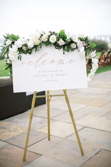 Wedding Ceremony Signs, Rhode Island Wedding, Ceremony Signs, Wedding Entrance, Bali Wedding, White Florals, Ceremony Flowers, Mod Wedding, Wedding Welcome Signs