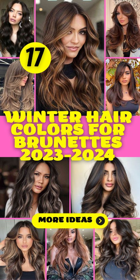 Balayage for Dark Brown Hair: 2022 vs. 2023 Comparison: Compare the stunning balayage transformations from fall 2022 to the upcoming winter of 2023. Discover how this trend has evolved for dark brown hair, whether it's short, medium length, or long. Get ready to embrace a fresh and stylish look for the colder months with these balayage ideas and trends. Winter Highlights For Brown Hair 2023, Brown Hair Winter 2023, January 2024 Hair Trends, Brown Hair Balayage 2024, Hair Color Trends Winter 2023, 2024 Hair Trends For Women Brunette, Hair 2023 Trends Women Brunette Color To Cover Grey, Winter 2023 Hair Color Trends Brunette, Hair Color 2024 Trends Brunette