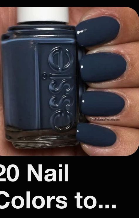 Bluish Grey Nails, Dark Blue Grey Nails, Deep Blue, Blue Nails, Fake Nails, Trendy Nails, Playing Dress Up, Blue Grey, Nail Colors