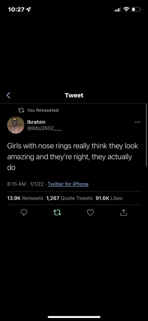 Nose Piercing Quotes, Girls With Nose Rings, Aesthetic Tweets Quotes Baddie, Pretty Darkskin Girls Quotes, Being On Your Period Tweets, Memes About Nose Piercing, Aesthetic Captions, Mood Humor, Aesthetic Guys