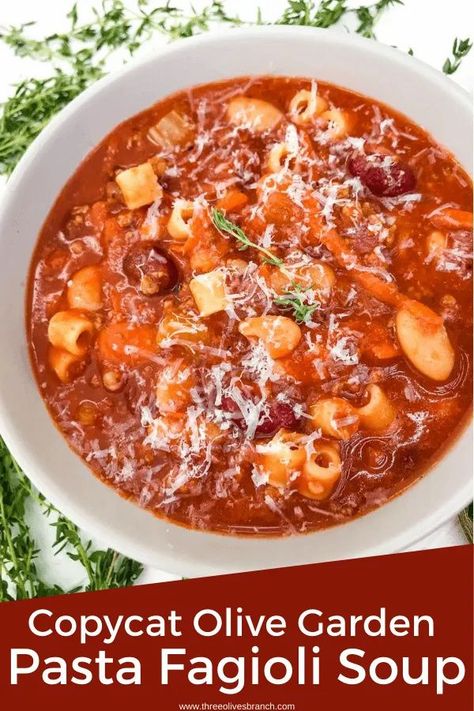 Copycat Olive Garden Pasta Fagioli, Copycat Olive Garden Pasta, Copycat Soup, Olive Garden Pasta Fagioli, Pasta Fagioli Soup Recipe, Cooking Fresh Pasta, Olive Garden Pasta, Garden Pasta, Pasta Fagioli Recipe