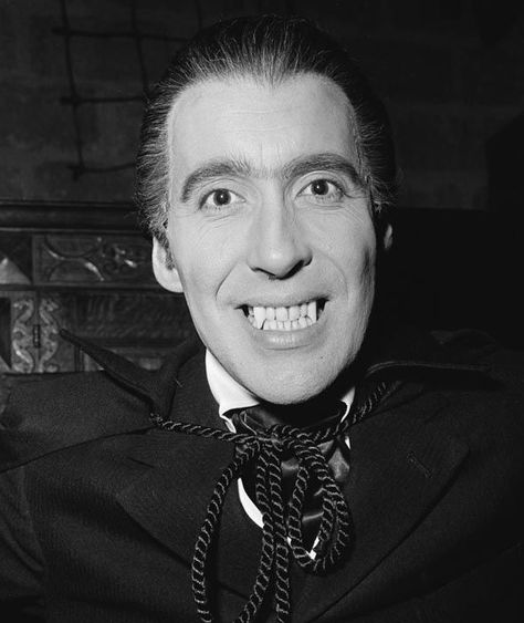 Christopher Lee on the set of Dracula in 1957 Hammer Horror Films, Christopher Lee, Hammer Films, Vampire Movies, Count Dracula, Famous Monsters, Horror Monsters, Horror Movie Art, Horror Icons