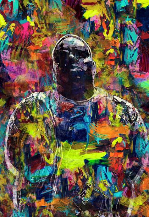 Artwork of Rainbow-Colored, Splattered-Paint Portrait of Christopher George Latore Wallace, the American Rapper Better Known by His Stage Names: “The Notorious B.I.G.”, “Biggie”, and “Biggie Smalls” (658×960) Notorious Big Art, Biggie Smalls Art, Hip Hop Artwork, Rapper Art, Biggie Smalls, Notorious Big, Hip Hop Art, Dope Art, African American Art