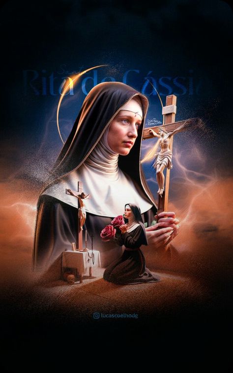 Saint Rita, St Rita Of Cascia, St. Rita, Holly Pictures, St Charbel, Catholic Wallpaper, Santi Cattolici, Catholic Pictures, Juan Pablo Ii