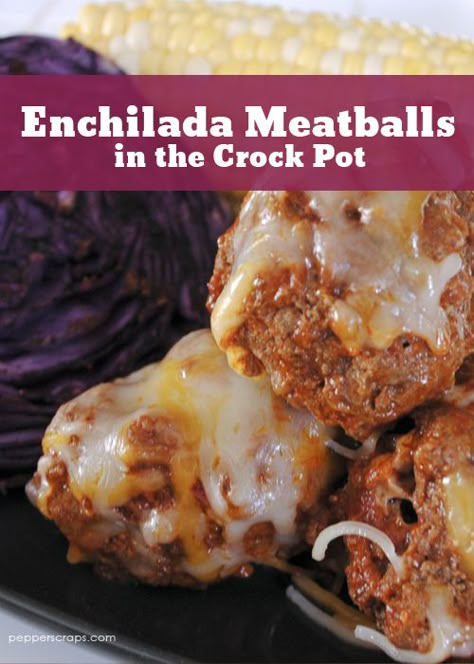 Enchilada Meatballs in the Crock Pot Enchilada Meatballs, Meatballs Crockpot, Crockpot Cooking, Crockpot Dishes, Crock Pot Slow Cooker, Crock Pot Cooking, Most Popular Recipes, Enchilada Sauce, Mexican Recipes