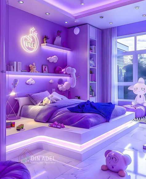 Purple Bedroom Ideas For Teens, Colorful House Decor, Baddie Ideas, Bedroom Board, Bedroom Ideas For Small Rooms Diy, Ideal Bedroom, Girls Room Design, Dream Bedroom Inspiration, Beautiful Bedroom Decor