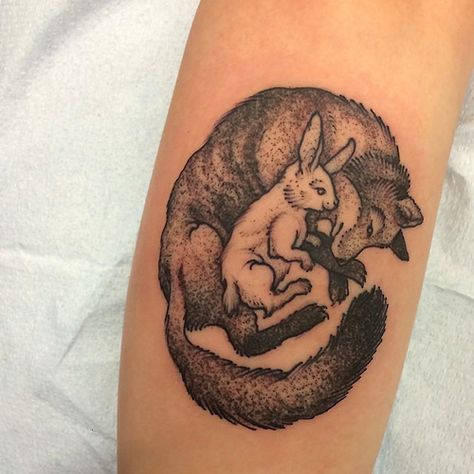 #tattoo #rabbit #wolf Rabbit Tattoo Design, Nathan Kostechko, Wolf Rabbit, Rabbit Tattoo, Rabbit Tattoos, Skin Art, Flower Tattoos, Tattoos And Piercings, Tattoo Design