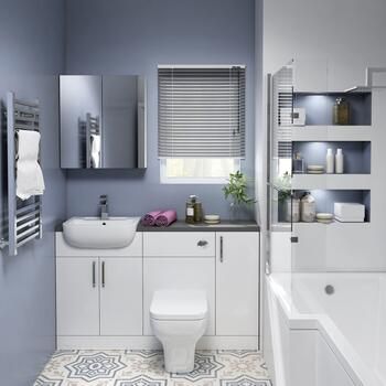 Fitted Bathroom Furniture | Fitted Suites & Cabinets | Bathroom City Popular Bathroom Colors, Small Bathroom Styles, Small Full Bathroom, Small Bathroom Colors, Fitted Bathroom Furniture, Small Bathroom Layout, Small Bathroom Interior, Fitted Bathroom, Small Bathroom Makeover