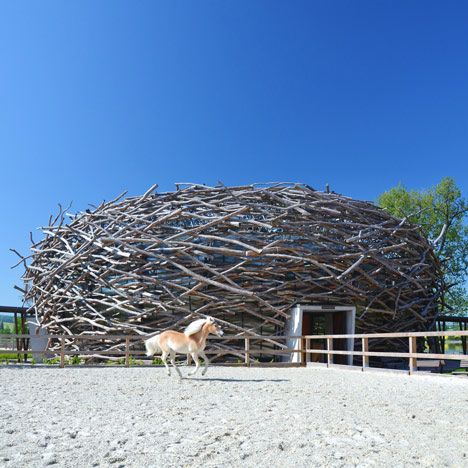 nest for horse :) Horse Riding Arena, Riding Arenas, Nest Design, Dream Barn, Horse Barns, Horse Barn, Old Barns, Bird Nest, Training Center