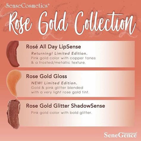 Makeup Rose Gold, Makeup Rose, Senegence Shadowsense, Shadow Sense, Glitter Shadow, Senegence Makeup, Eyes Color, Lipsense Colors, 1 Rose