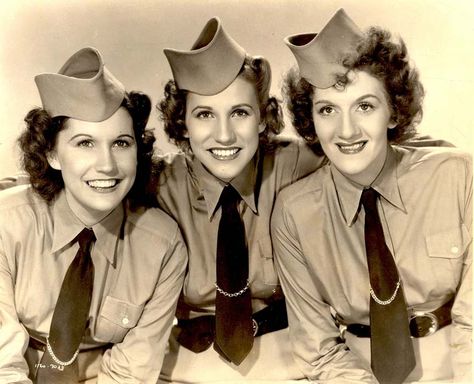 I will be a singer for the USO. Andrew Sisters, 40s Music, The Andrews Sisters, Andrews Sisters, Tommy Dorsey, Dance Pop, Glenn Miller, Abbott And Costello, Singing Group