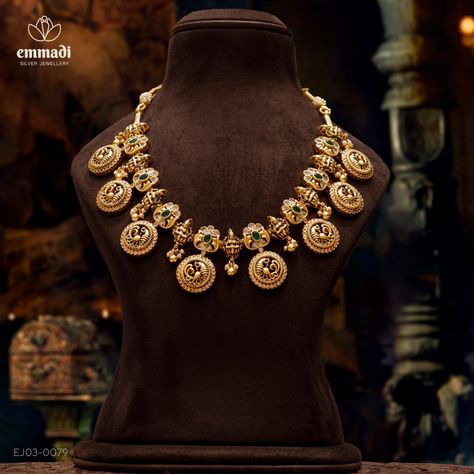 Emmadi Silver Jewellery, Reliance Jewels, Bottu Mala, Antique Necklaces Design, Antique Necklaces, Silver Jewellery Online, Gold Bridal Jewellery Sets, Fine Jewelery, Gold Designs