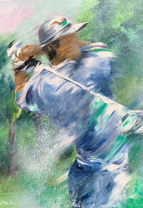 Golf Painting, Abstracted Art, Golf Pictures, Soft Pastel Art, Golf Art, Watercolor Fashion, Sport Illustration, Sports Art, Art Inspiration Painting