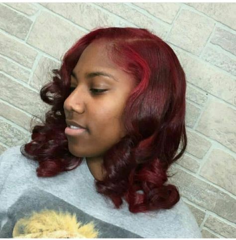 Burgundy Hair Dye, Pressed Natural Hair, Silk Press Natural Hair, Wine Hair, Black Ponytail Hairstyles, Dyed Hair Inspiration, Different Hair Colors, Dyed Natural Hair, Tag Friends