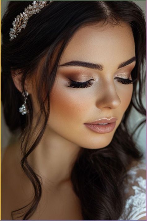 Wedding Make Up Natural Glam, Barbie Glam Makeup, Evening Wedding Makeup, Surreal Makeup, Makeup Aesthetic Ideas, Glam Bride Makeup, Perfect Wedding Makeup, Gorgeous Bridal Makeup, Wedding Makeup Bride