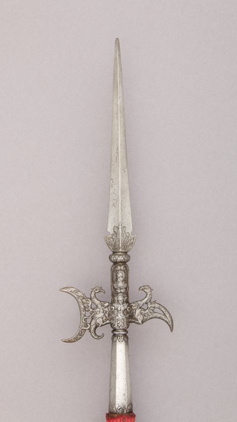 Halberd | Italian, possibly Brescia | The Met Halberd Aesthetic, Silver Spear Fantasy Art, Fantasy Broadsword, Valerian Steel Swords, Hema Longsword, Greek Swords Bronze, Arm Armor, Metropolitan Museum, Metropolitan Museum Of Art