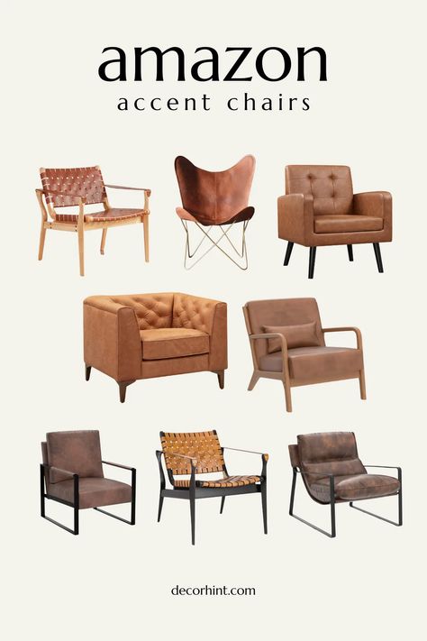 amazon faux leather and leather accent chairs Best Accent Chairs, Leather Accent Chairs, Cozy Throw Pillows, Leather Accent Chair, Painted Rug, Wicker Chairs, Sling Chair, Cozy Reading Nook, Butterfly Chair